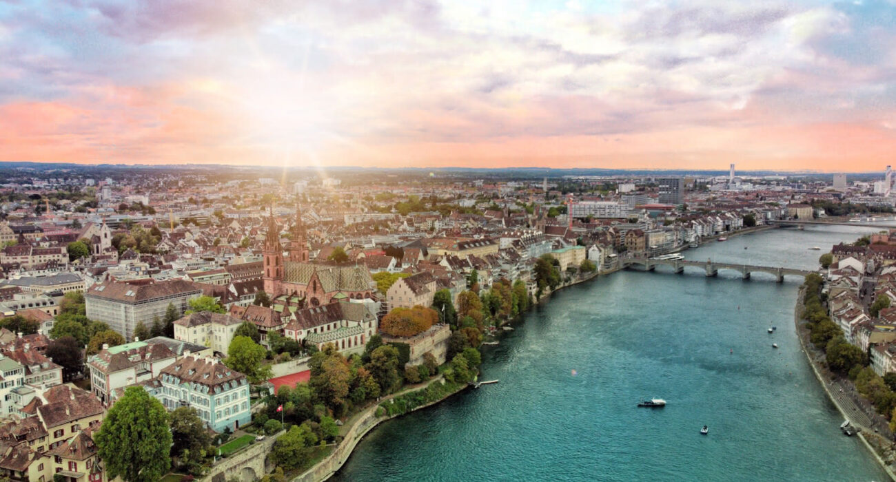 bale en suisse vue aérienne